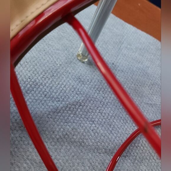 NWOT Shein Women's Red Clear Stiletto Heel Red Feather Red Leg Ties Size 8.5 - Picture 8 of 8